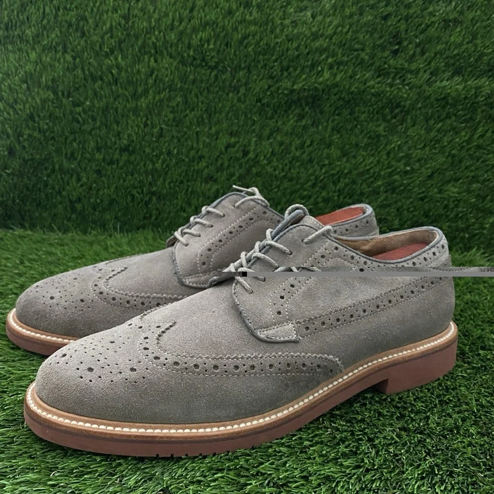 J. Crew Size 10 Kenton Beige Suede Wing Tip‎ Oxford Shoes EUC